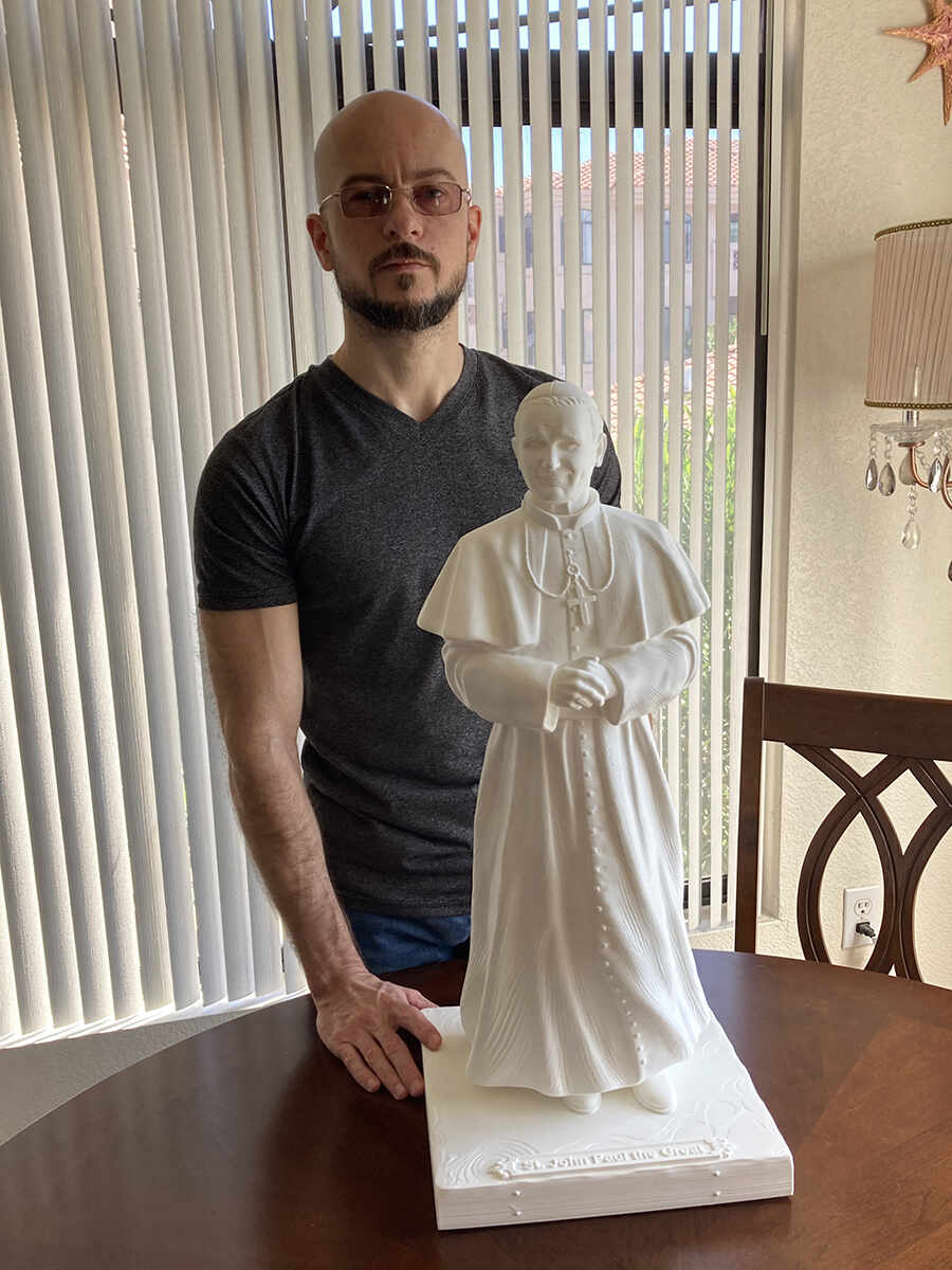 St John Paul II - 3D-Printed Statue and Author