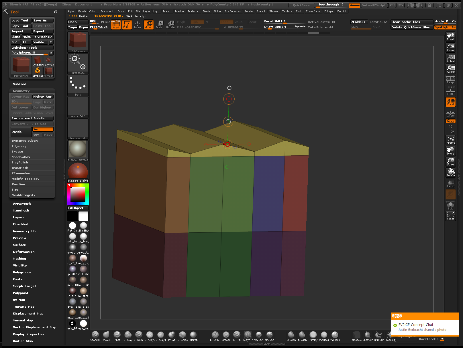 flatten zbrush tool