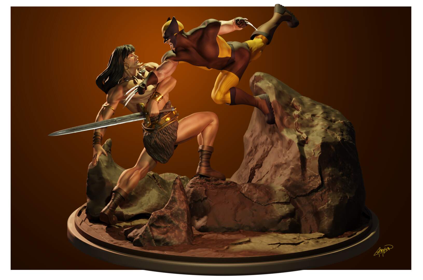 Wolverine vs Conan close 4
