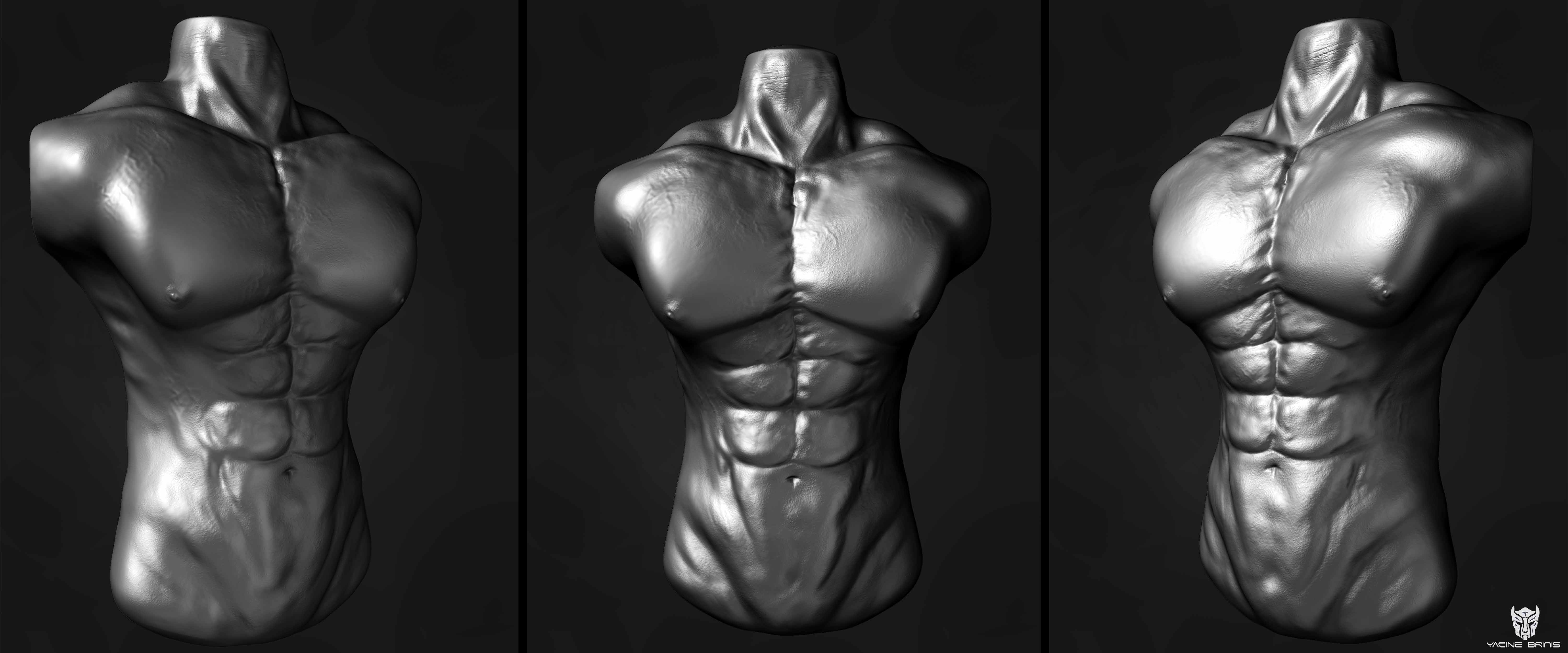 High-Poly Renders View 01 Anatomy of a man By Yacine BRINIS.jpg