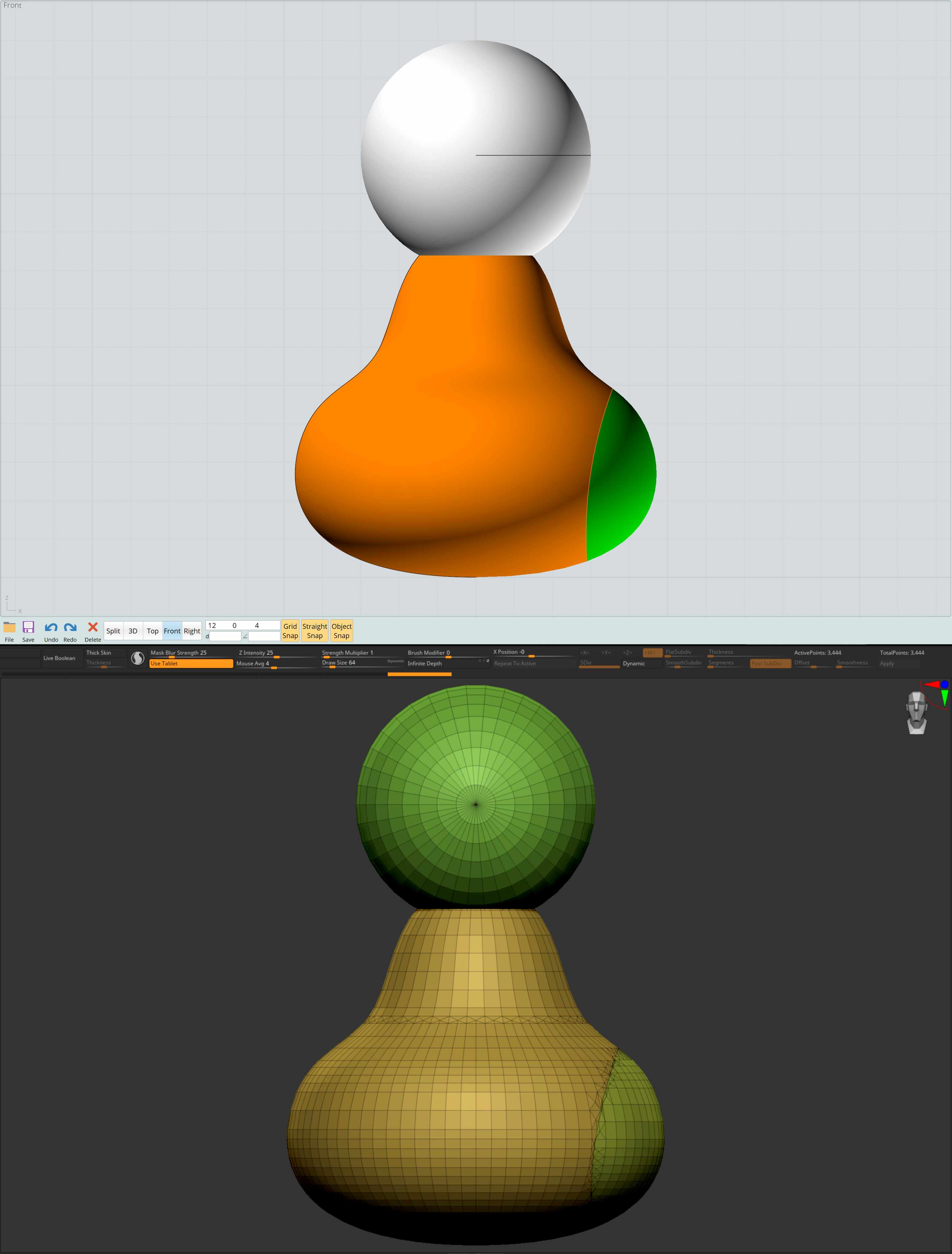 copy and paste part of zbrush model