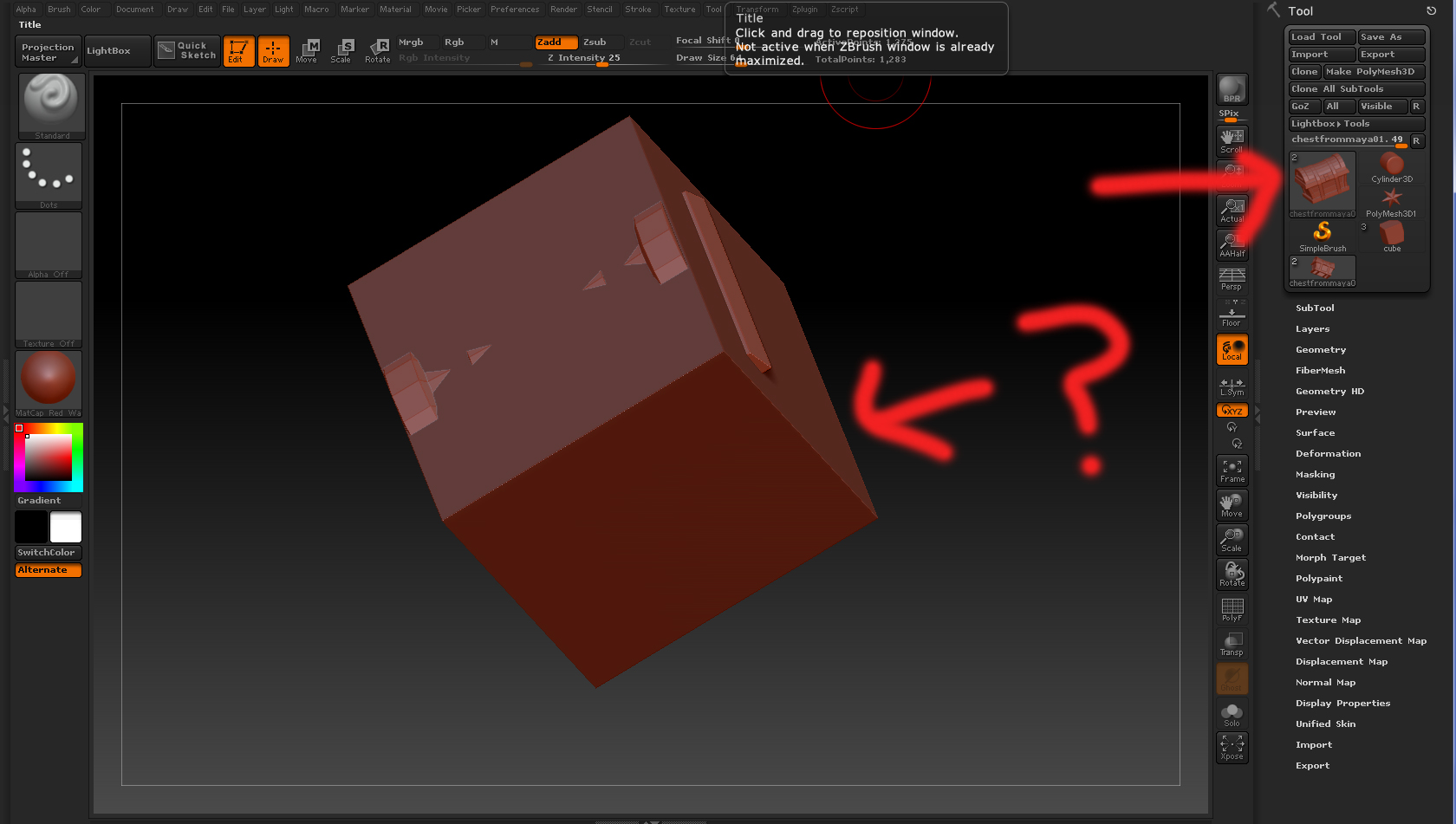 error importing file zbrush