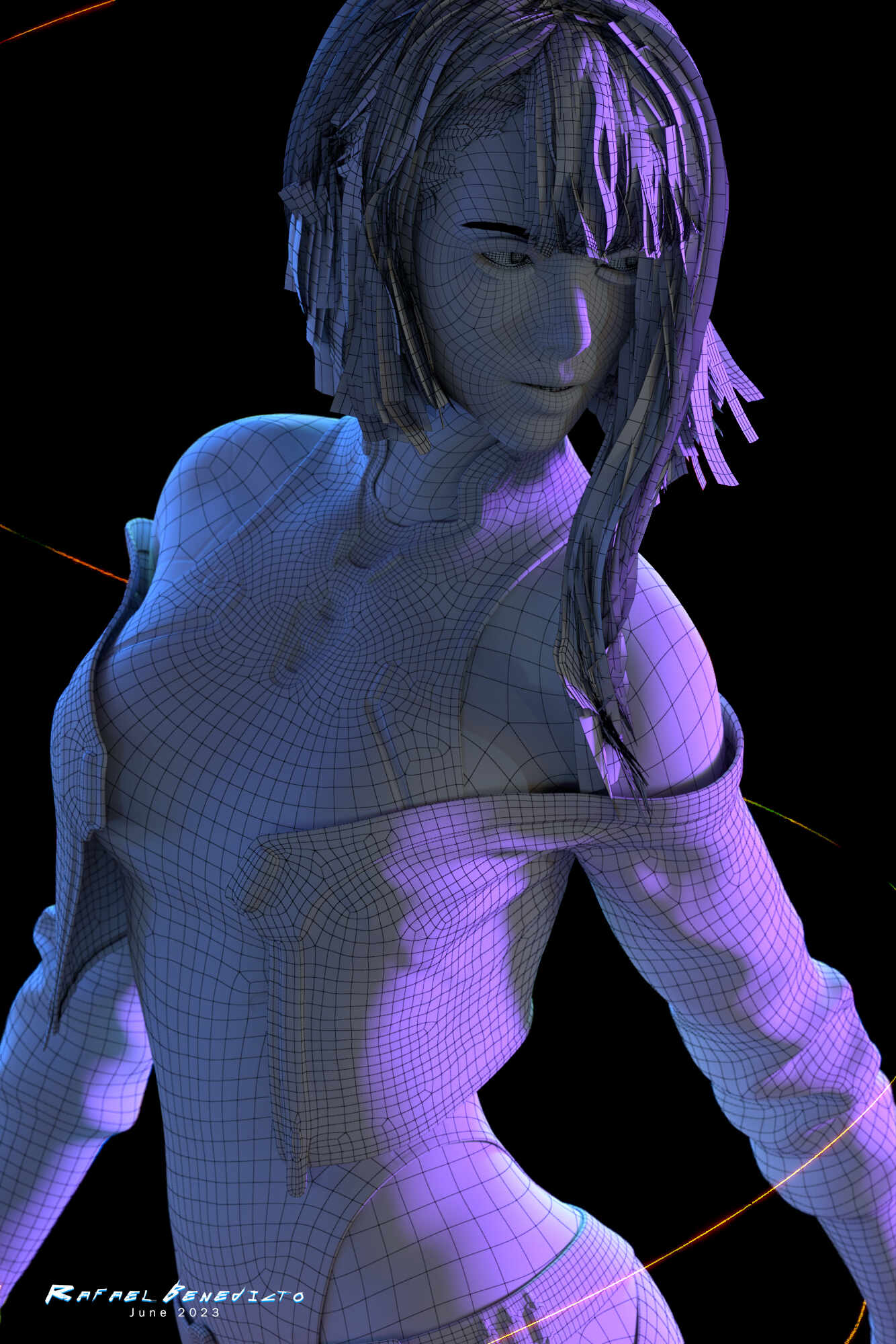 LUCY CYBERPUNK EDGERUNNER 3D model rigged