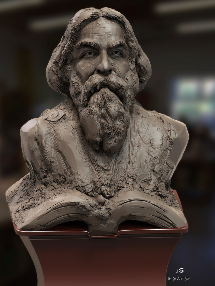 Rabindranath_Tagore_Clay_form_May2021_25th Baishakh_SurajitSenAA_LL