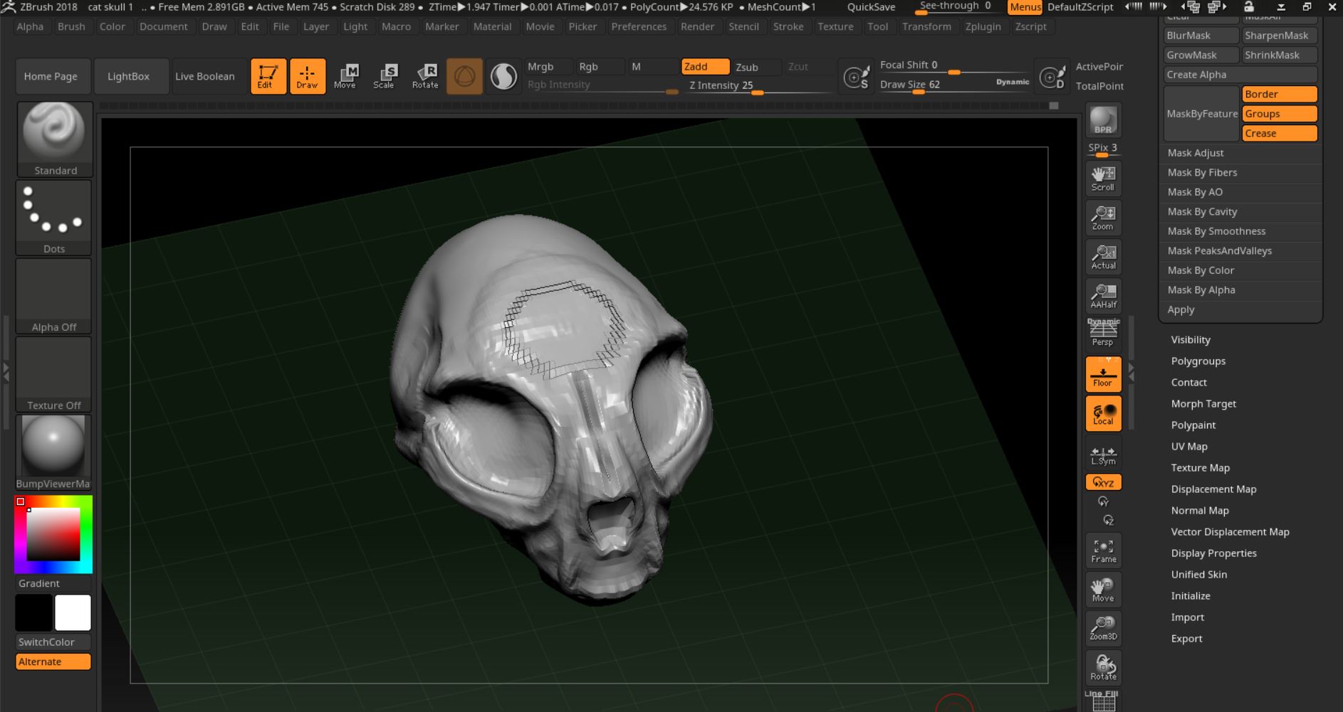 grow mask zbrush