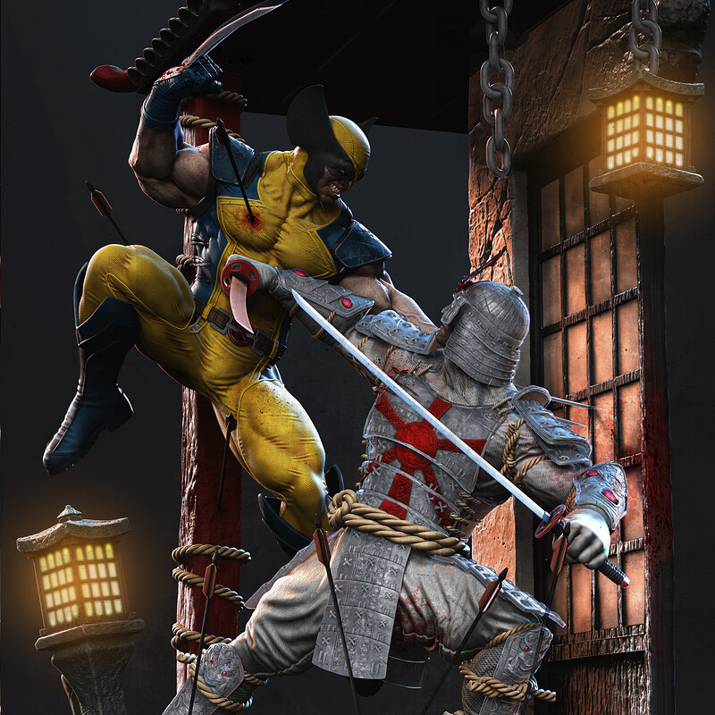 20201210_2033_Wolverine_Vs_Silver_Samurai_Statue