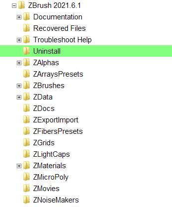 uninstall zbrush