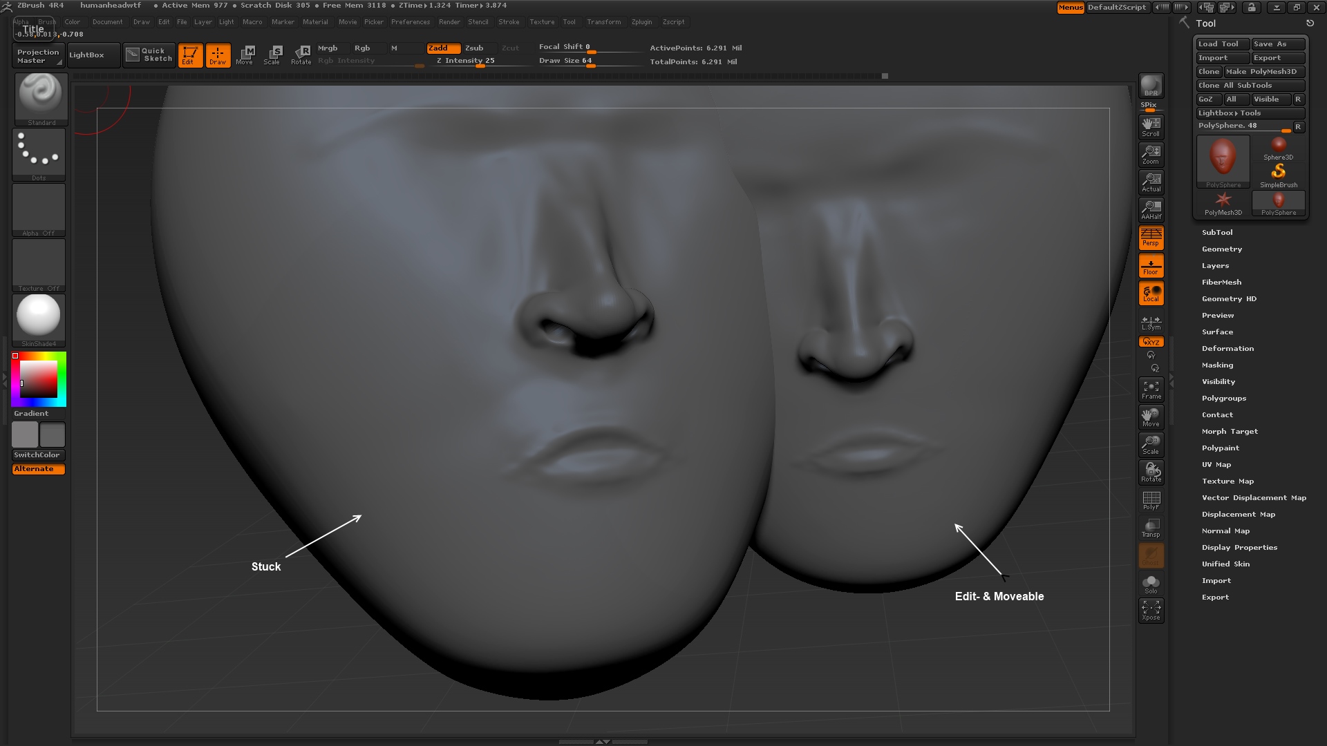 why is object duplicated in zbrush