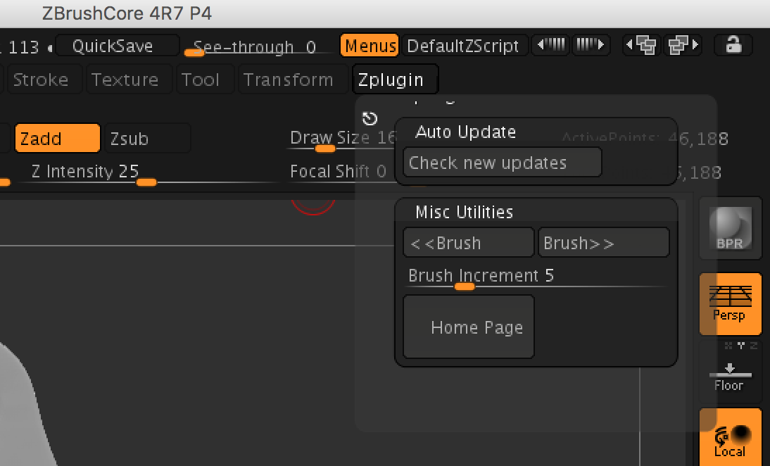 brush size shortcut zbrush