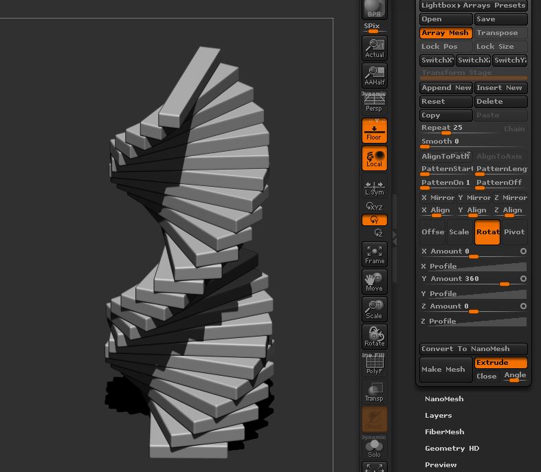 zbrush array mesh