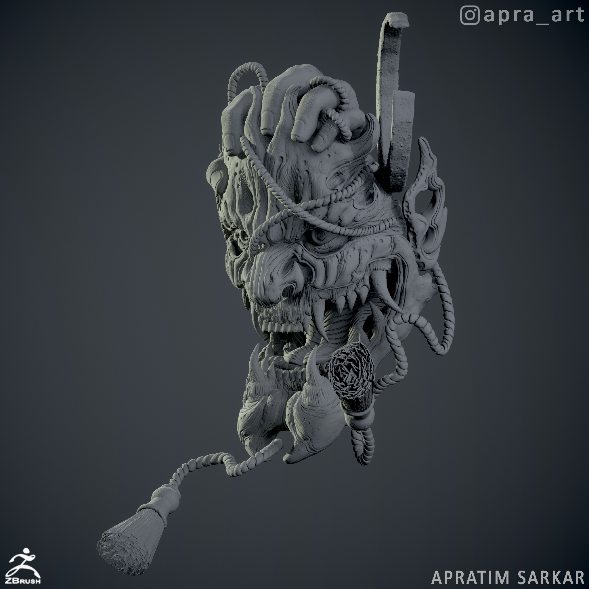 Hannya mask . Reference used . . Inspired by Ghost of Tsushima