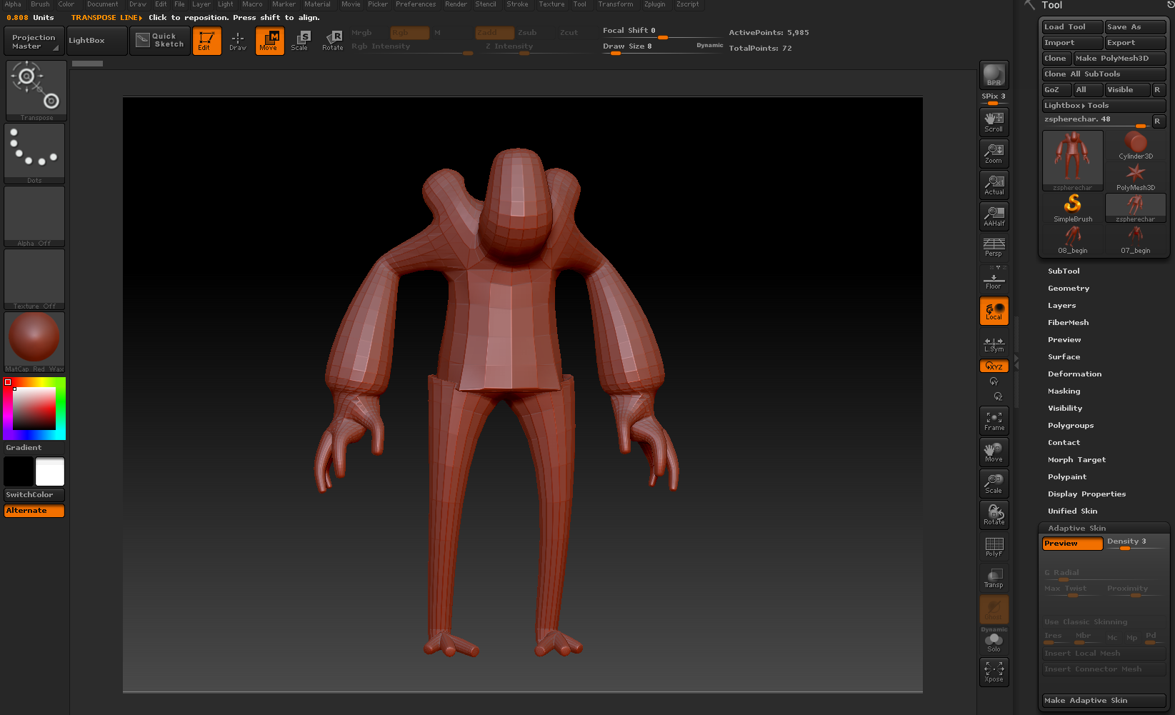 Zsphere adaptive skin has hard edges between spheres ZBrushCentral