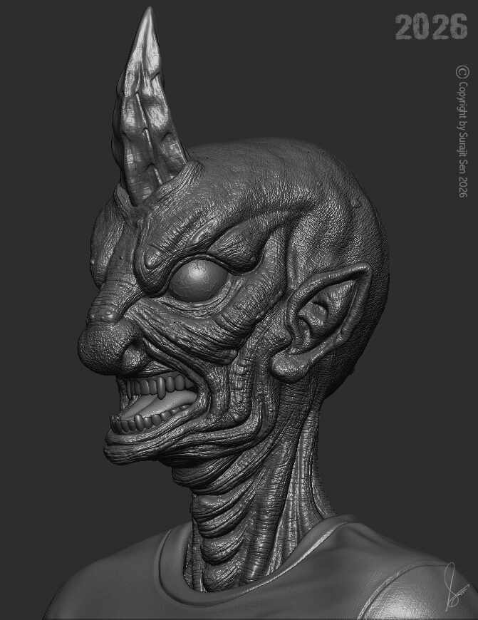 One_Horn_Creature_Digital_SCulpture_SurajitSen_June2026_for_WIP12