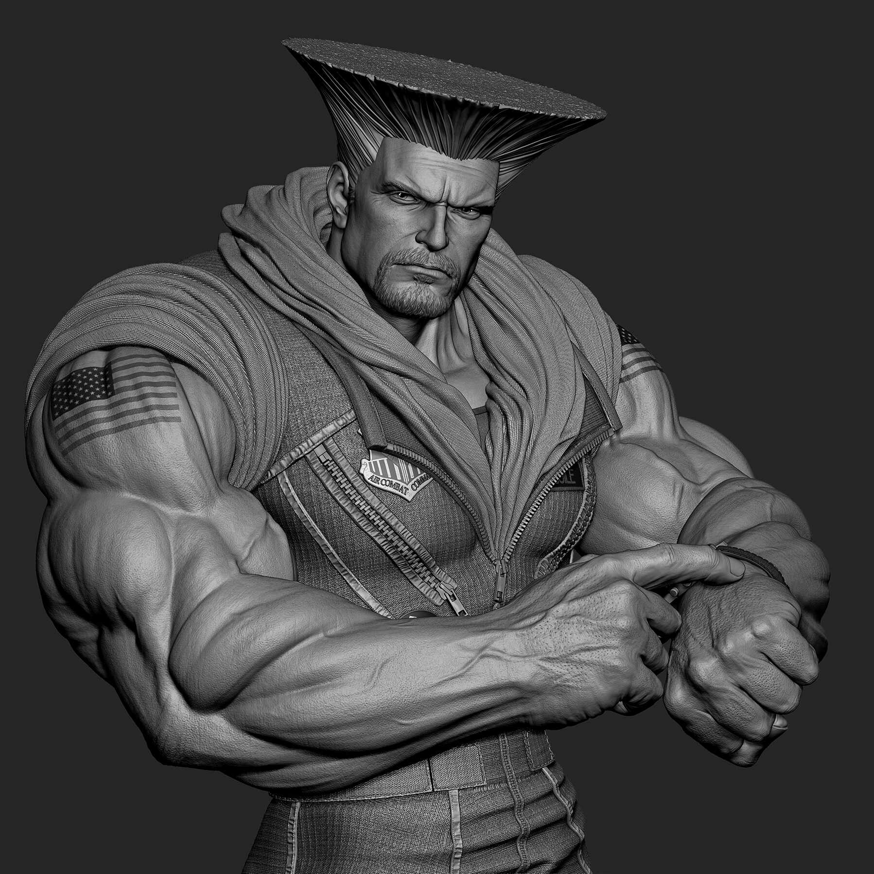 Realistic Guile from Street Fighter - ZBrushCentral