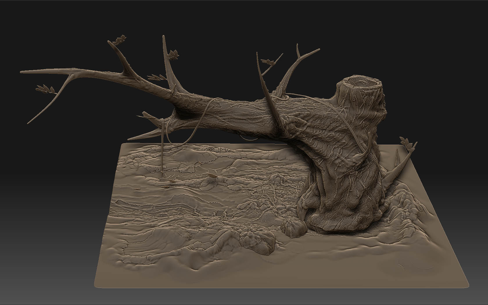 model a tree zbrush