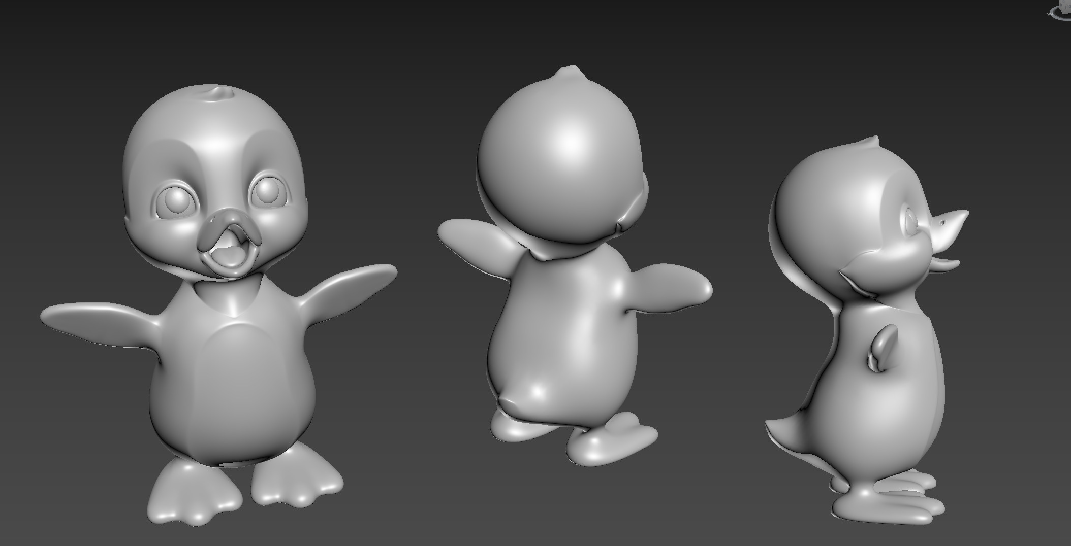 Penguin_Little dreamer_viewport_greyscale
