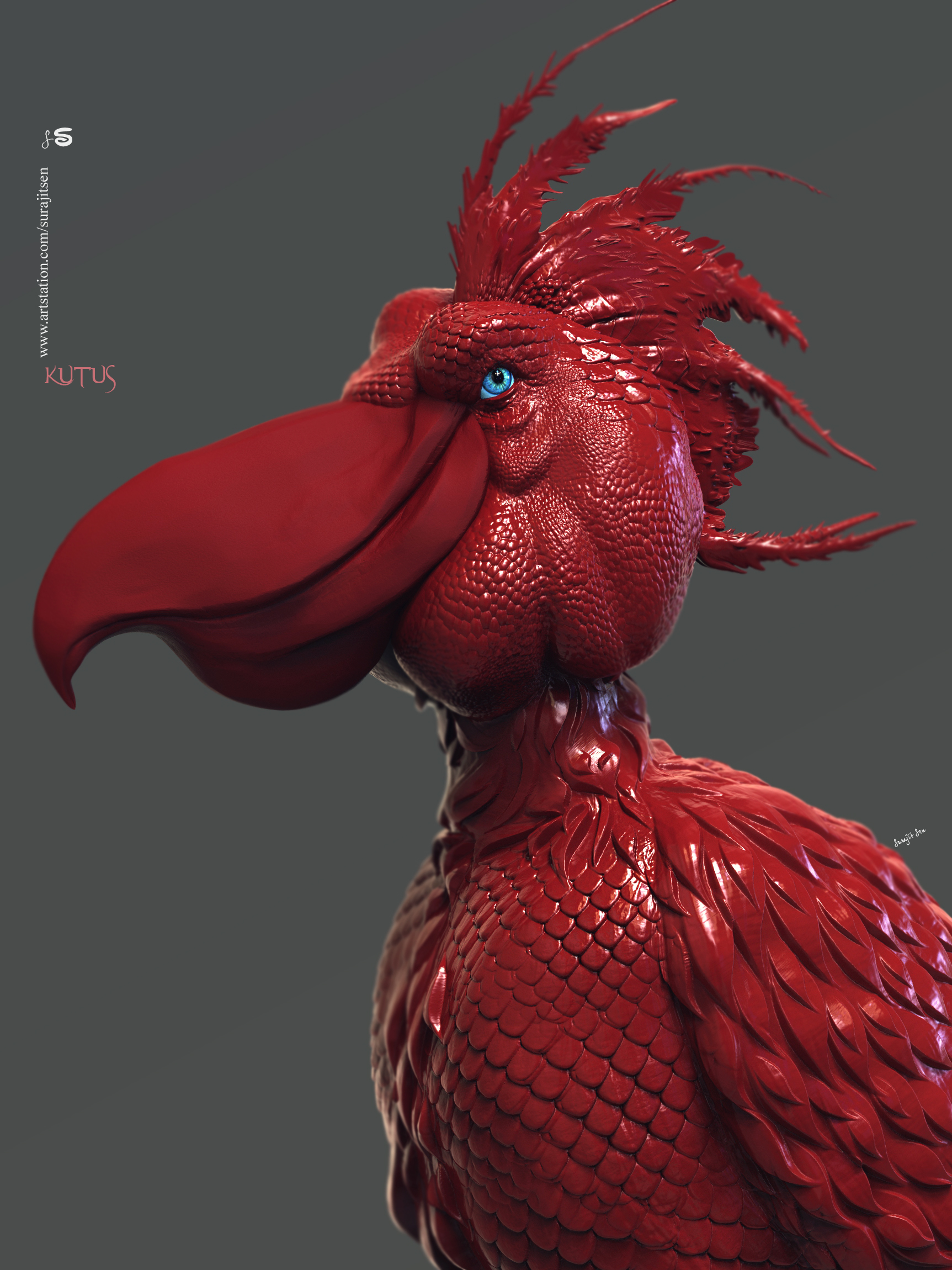 Kutus Digital Sculpture by Surajit Sen ZBrushCentral