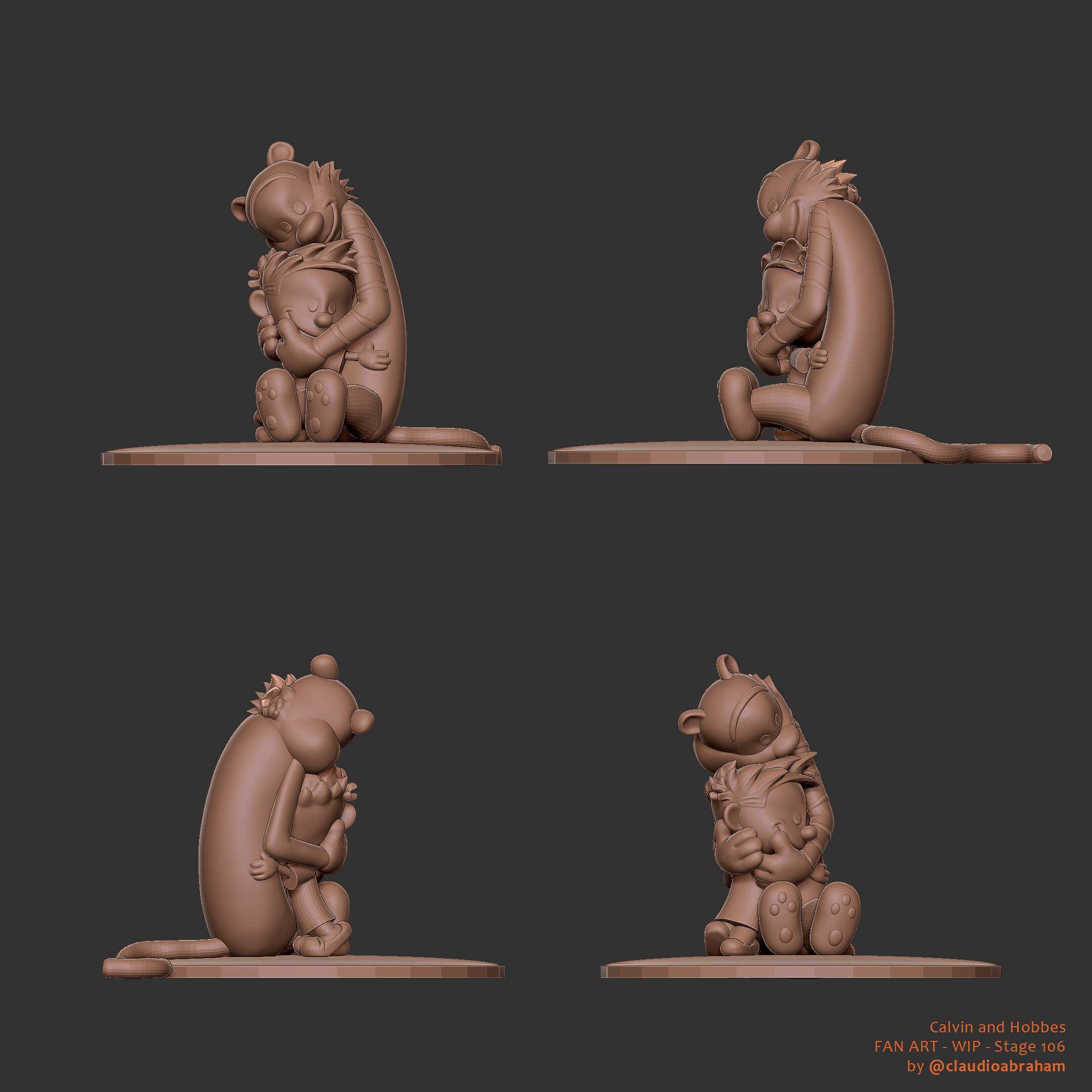 Calvin and Hobbes Diorama - 106 - Sculpting - Making of - Signed
