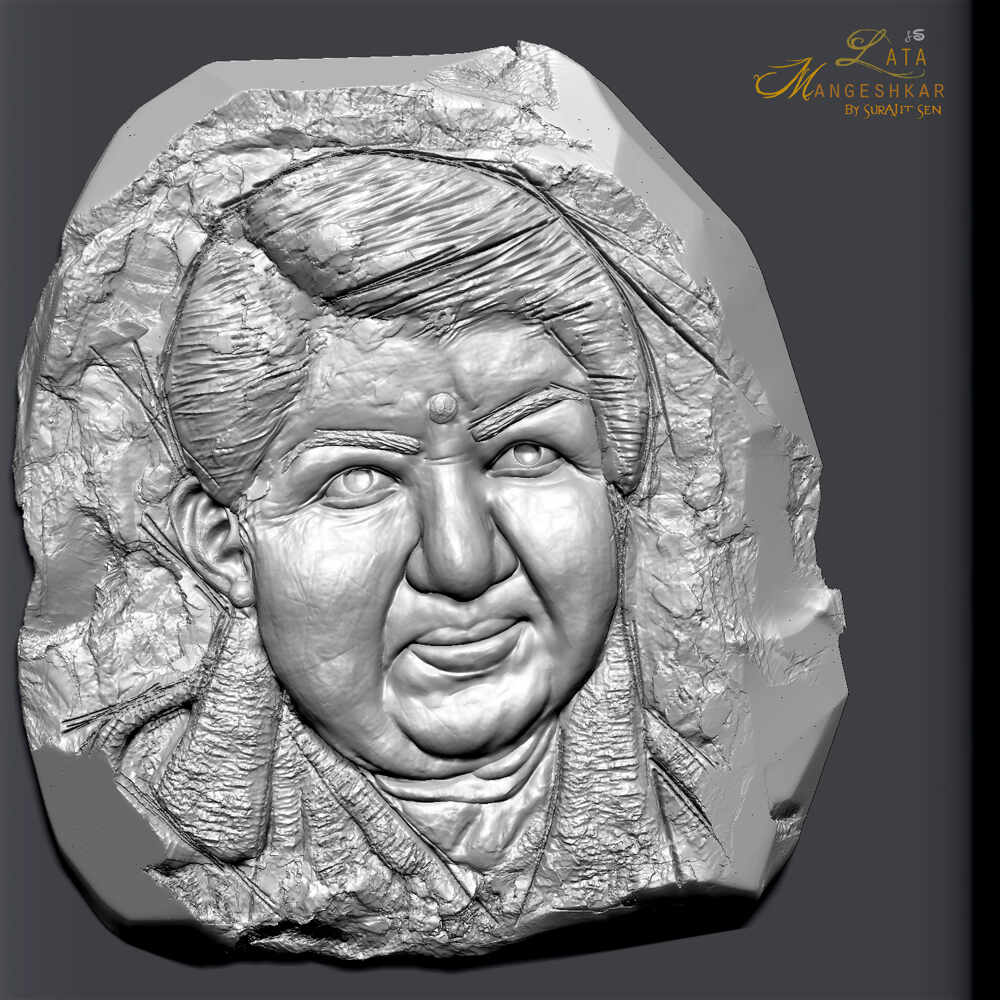 Lata_Mangeshkar_Digital_Sculpture_SurajitSen_March2022_WIP_L