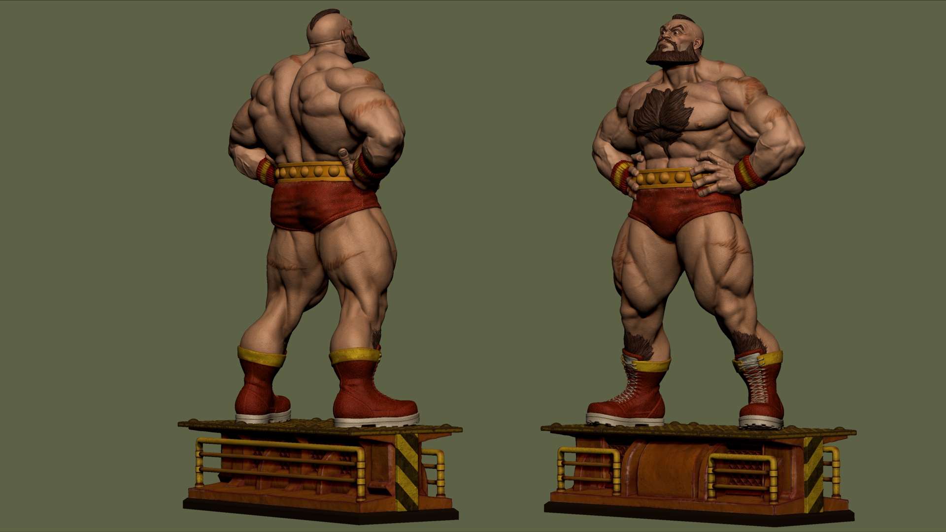 Zangief for 3D Print, 1/6 Scale Statue - ZBrushCentral