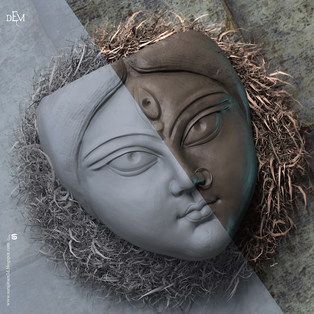 Devi_Dugra_Digital_Sculpture_SurajitSen_Oct2020A_CLAY_L