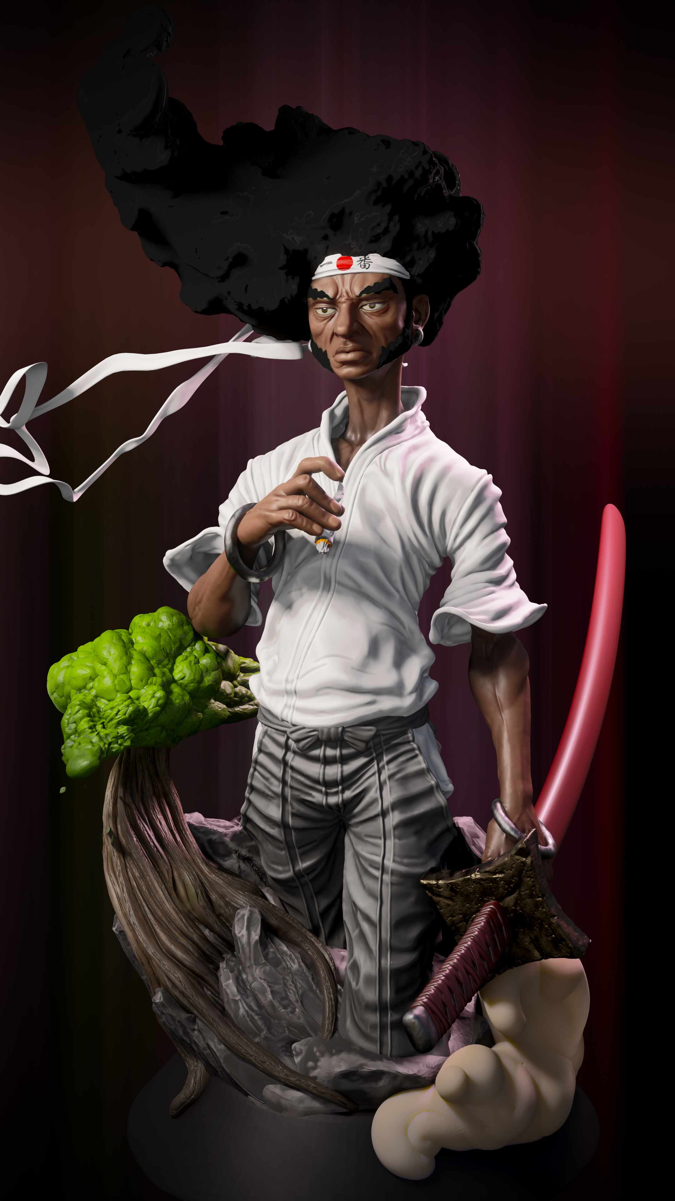 Afro - Characters & Art - Afro Samurai  Samurai art, Afro samurai, Samurai  artwork