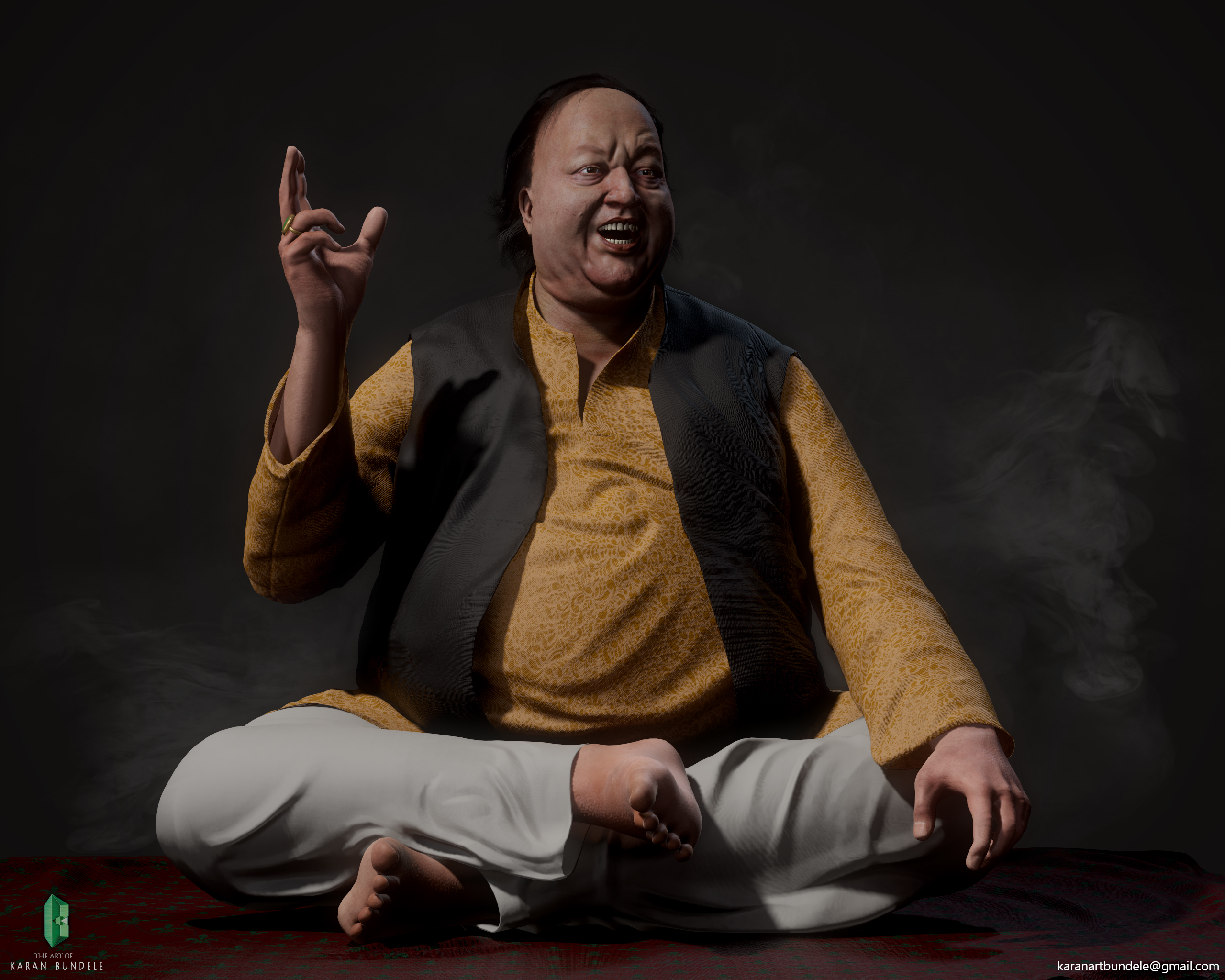 3d model of Nusrat Fateh Ali Khan Sahab (Realtime) .