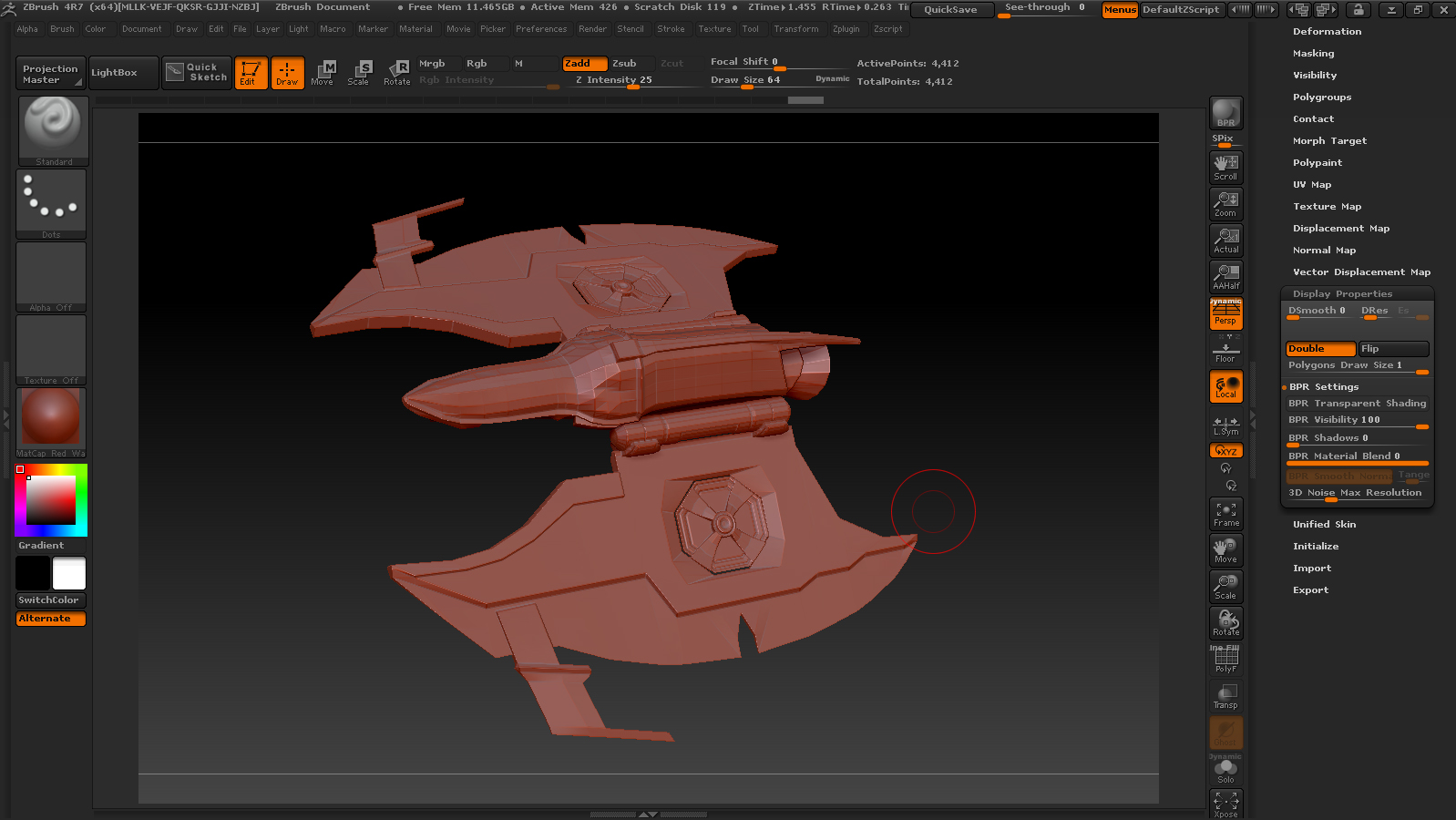 edit grayed ot in zbrush