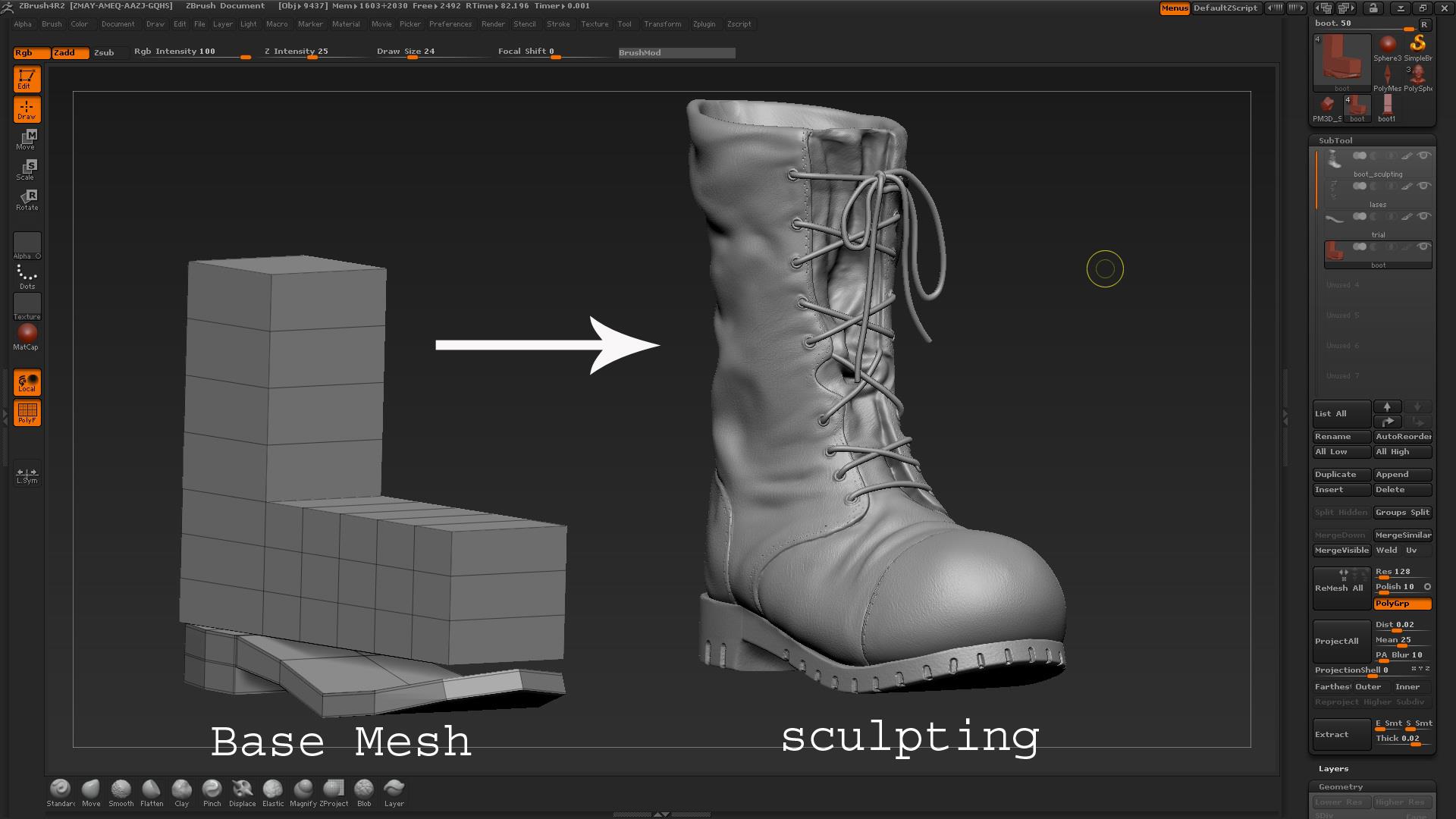 Boot sculpting ZBrushCentral