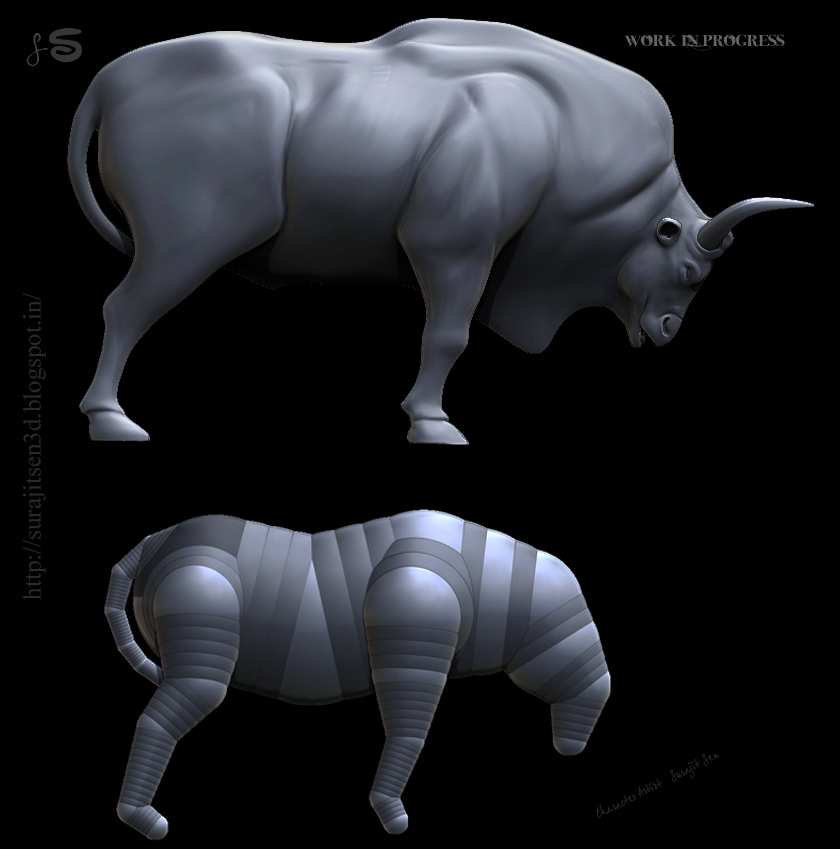 Gaur bull - Digital Sculpting - Work in Progress by Surajit Sen.jpg