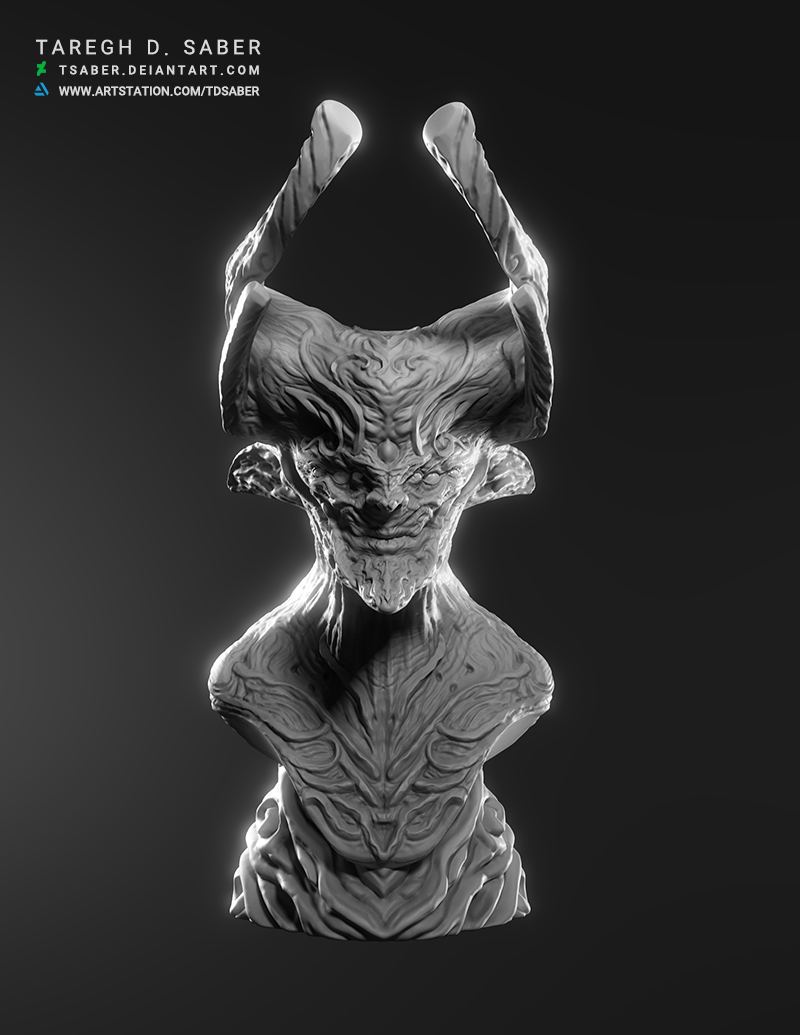 Demon head bust DA 016