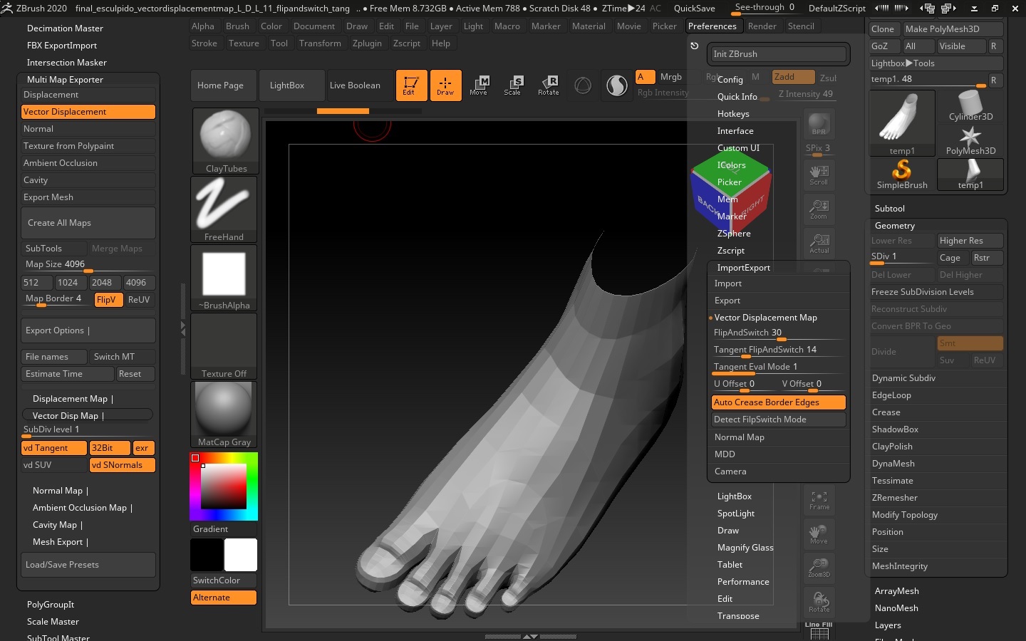 maya 2018 add displacement detail character from zbrush