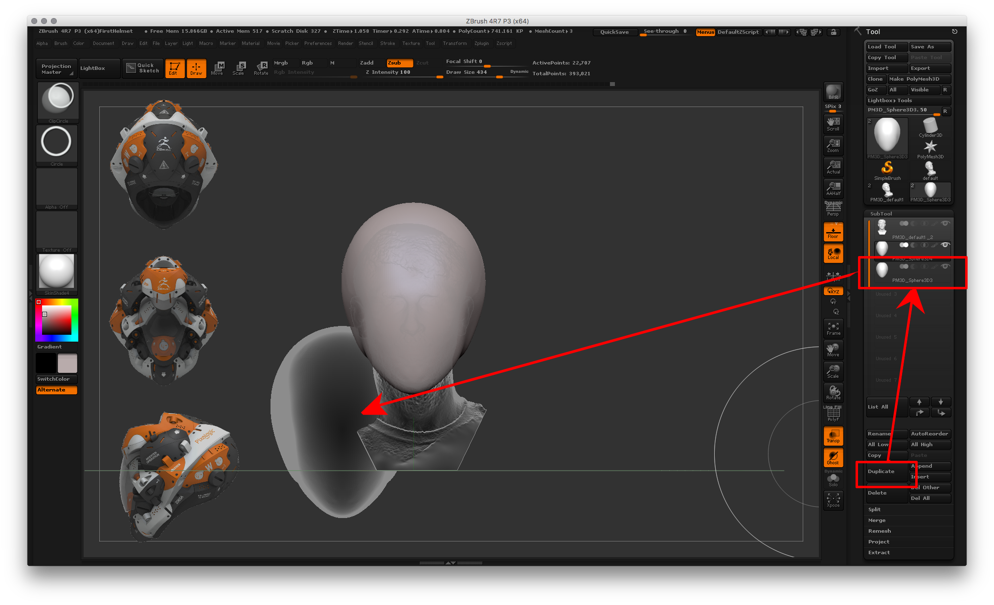 can i make a subtool transparent on zbrush