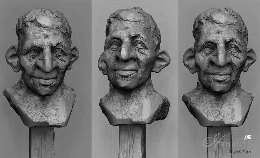 Hemant_5_Digital_Sculpture_SurajitSen_Jan2022AA_WIP