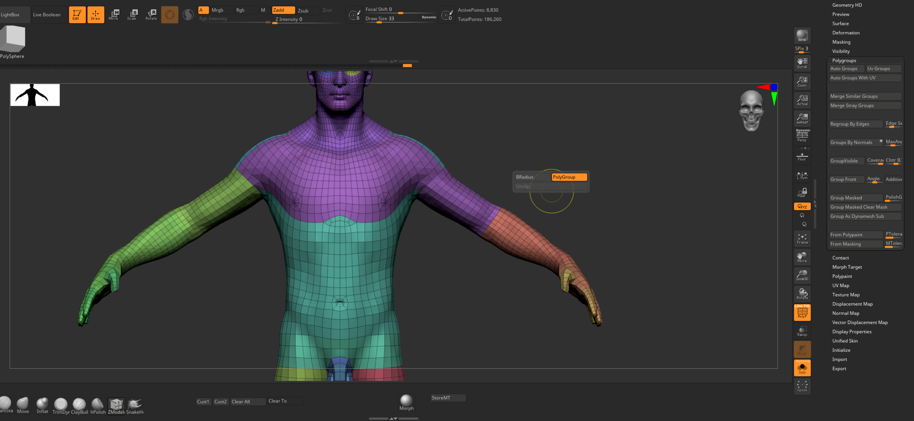 How do I combine 2 existing polygroups into one? - ZBrushCentral