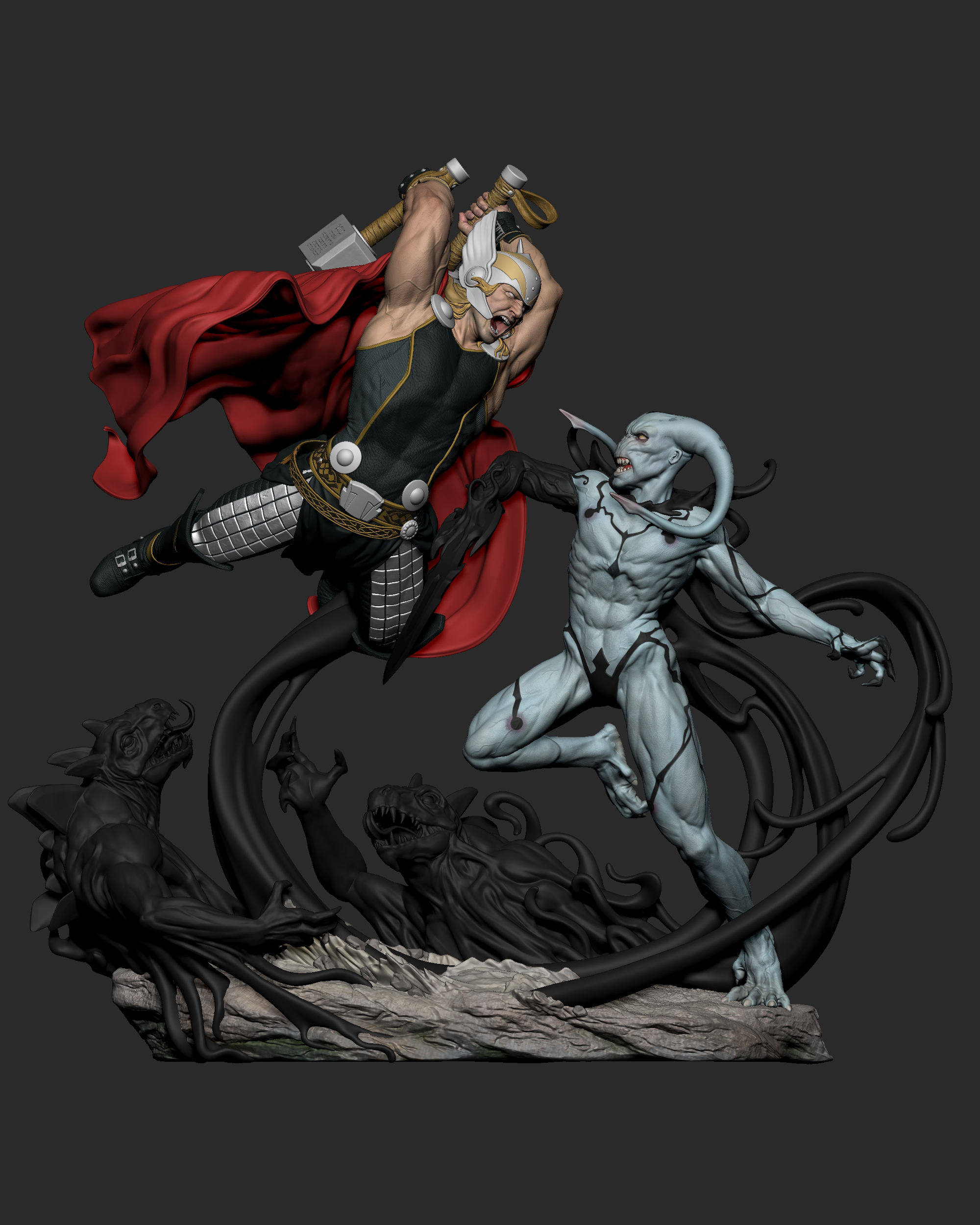 Thor vs Gorr 1/4 Diorama Fanart - ZBrushCentral
