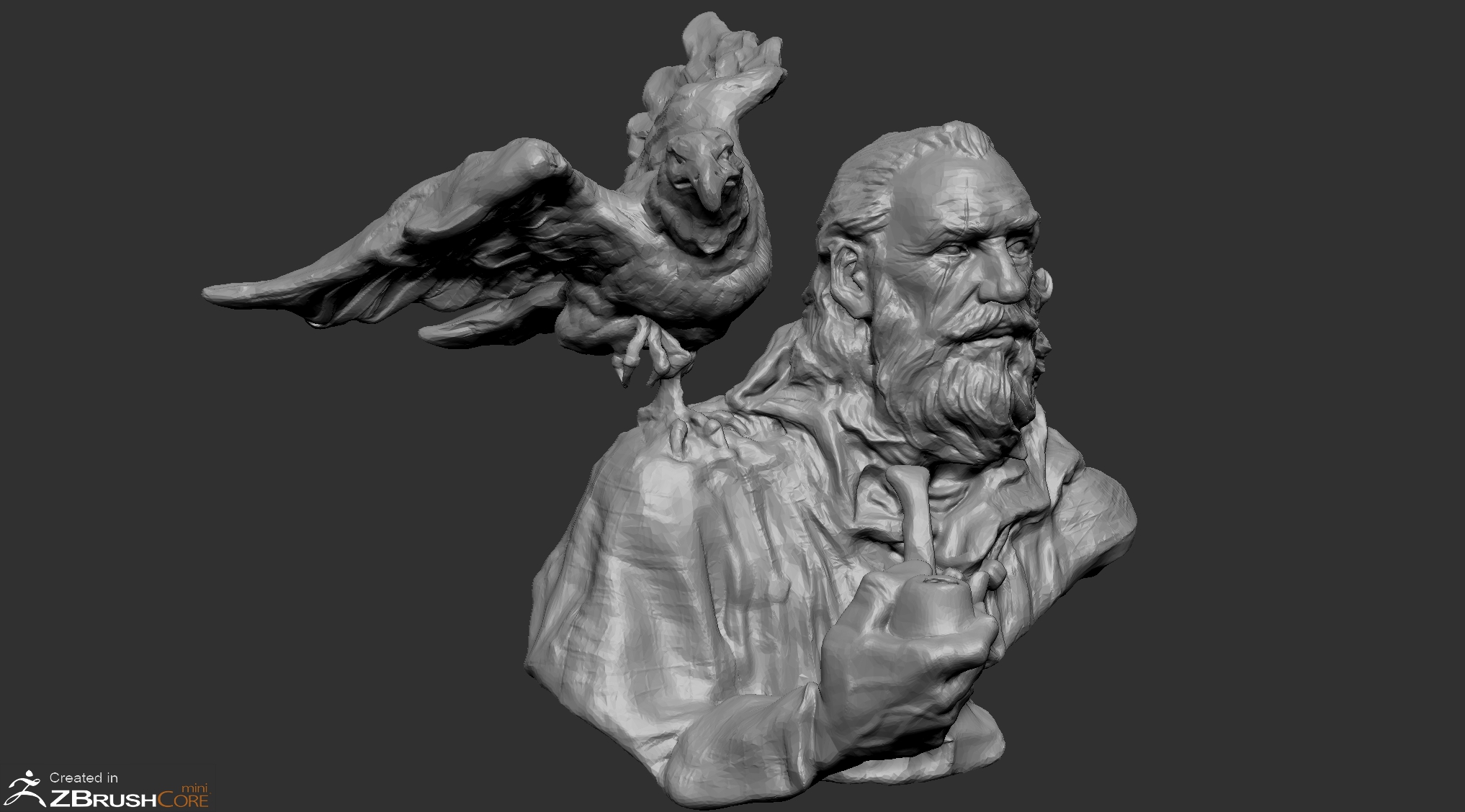 Fantasy Bust created wht ZBrushCoreMini ZBrushCentral