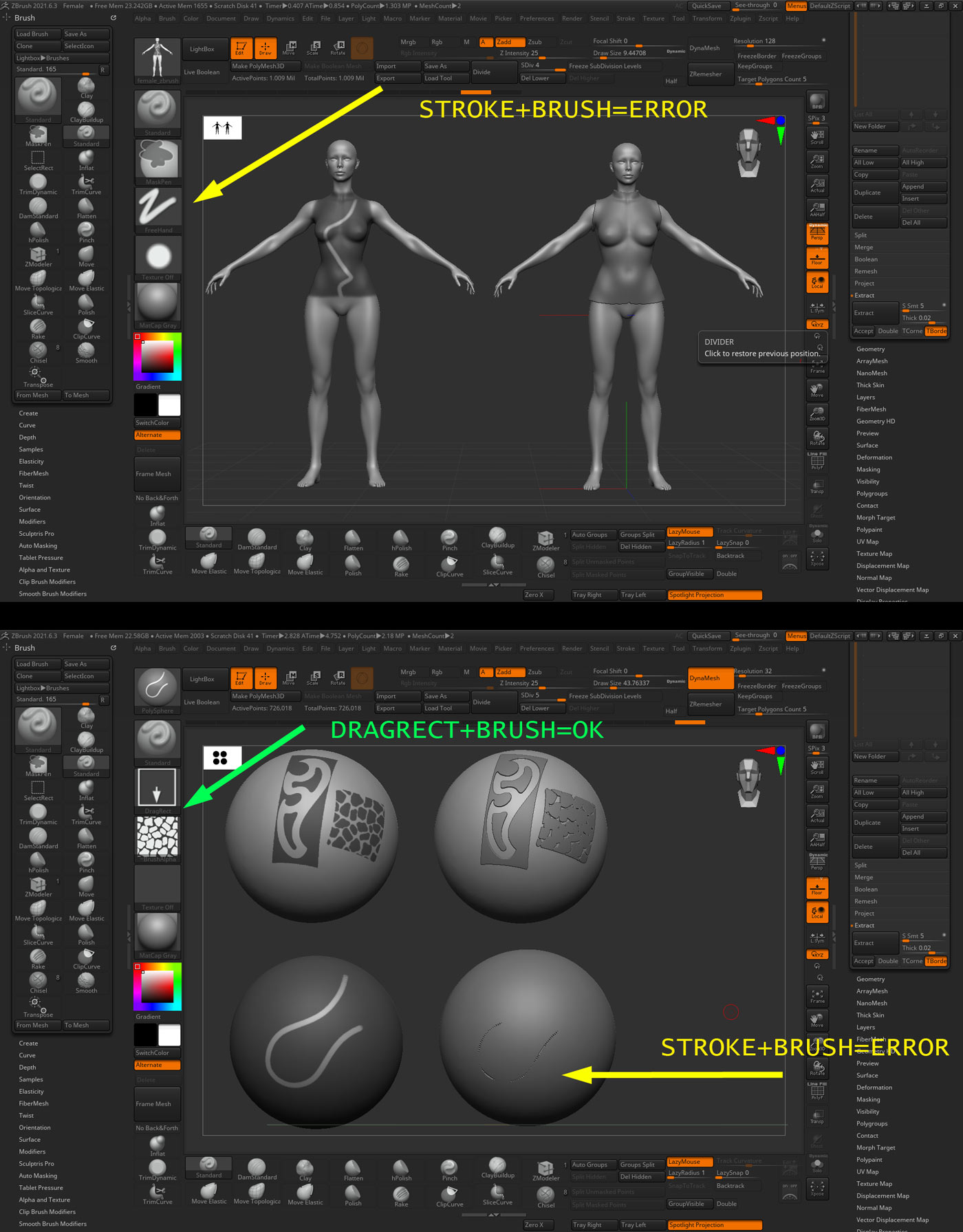 zbrush contact points troubleshoot