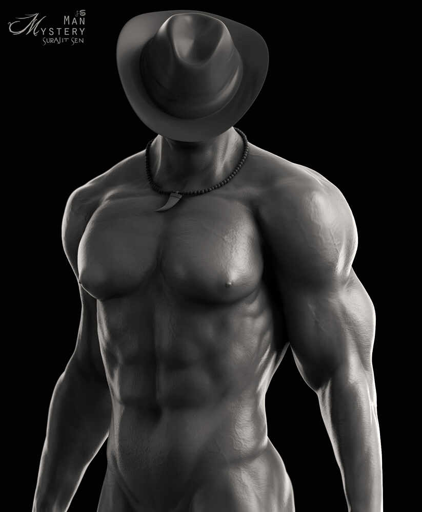 Mystery_Man_Digital_Sculpture_SurajitSen_Jan2022A_BW_LL