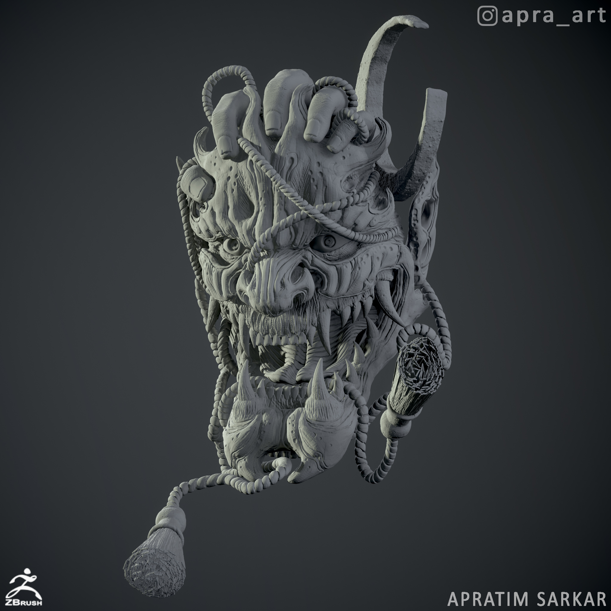 Hannya mask . Reference used . . Inspired by Ghost of Tsushima